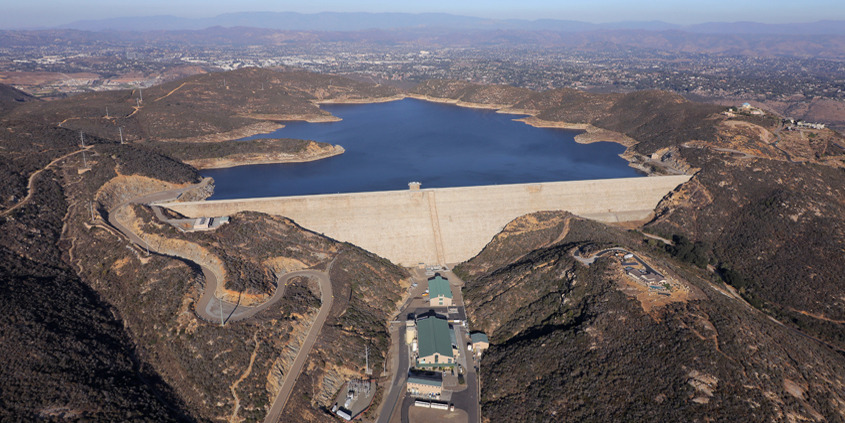 The 318-foot-tall Olivenhain Dam in North County is a major component of the Water Authority’s Emergency and Carryover Storage Project. The dam added 24,000 acre-feet of water storage capacity. Golden Watchdog Award