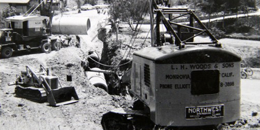 L.H. Woods working on one of its first projects for the Water Authority in 1960. Photo: Courtesy L.H. Woods