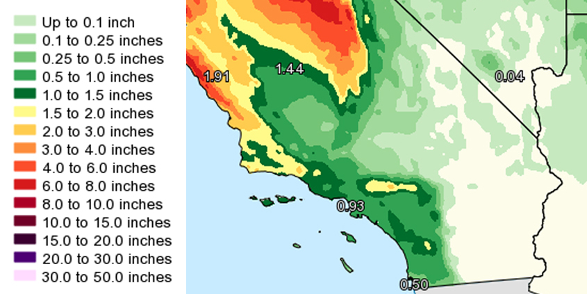 As a result of the atmospheric river weather phenomenon, California has experienced higher than average rainfall in water year 2019. Graphic: National Weather Service