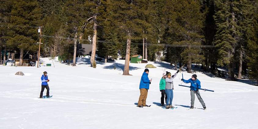 The California Department of Water Resources conducted the second snow survey of the 2019 season at Phillips Station in the Sierra Nevada Mountains. The survey site is approximately 90 miles east of Sacramento in El Dorado County. Photo: Florence Low / California Department of Water Resources.