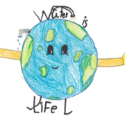 The youngest top winner of the Sweetwater Authority "Water Is Life" poster contest is Christian Chavez, grade 2, El Toyon Elementary School.