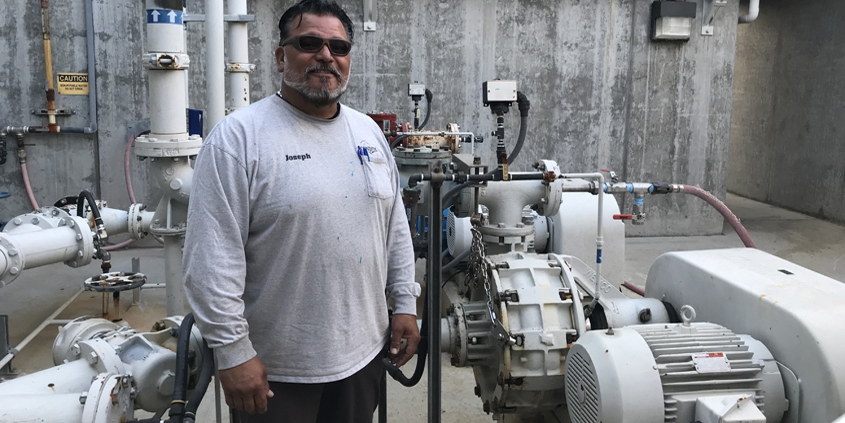 Escondido Plant Maintenance Technician Joseph Lucero won third place in the 2019 California Water Environmental Association Awards for his safety device.