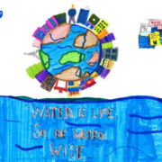 Third grader Jeeanna Mendoza fro, Camarena Elementary School, won first place in the Otay Water District student poster contest in the K-3 category. Photo: Otay Water District