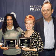 Members of the Water Authority at the San Diego Press Club Journalism Awards (L to R): Denise Vedder, Litsa Tzotzolis, Gayle Falkenthal, Ed Joyce, Kristiene Gong. Photo: Water Authority