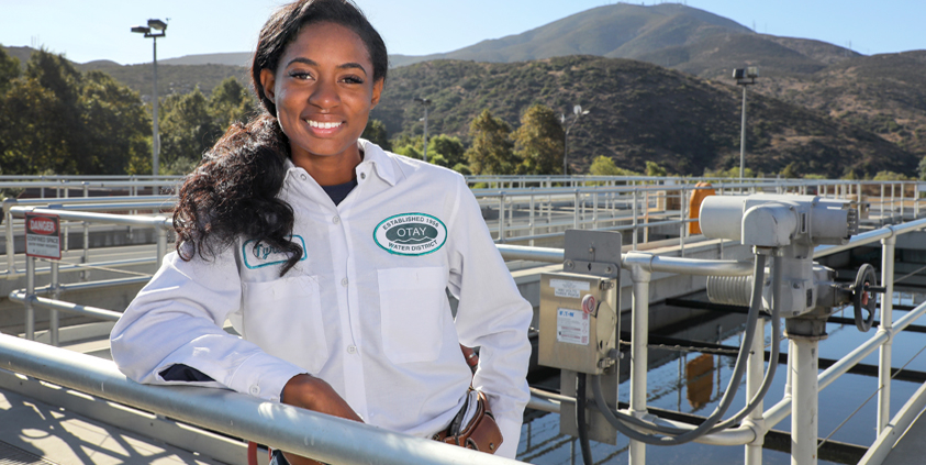 Otay Water District Reclamation Plant Operator Tyrese Powell is among the women pursuing career opportunities in the water and wastewater industry. Photo: Water Authority