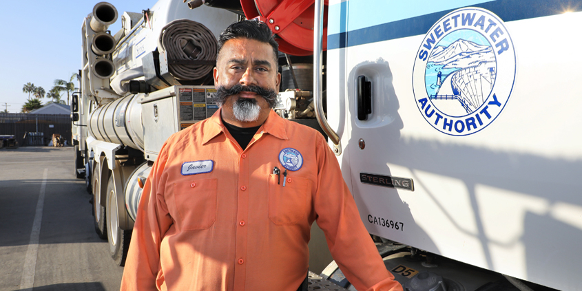 "The desire to produce quality work and to know that customers can depend on us is what motivates me," said Sweetwater Authority Field Crew Supervisor Javier Natividad. Photo: Water Authority water pros working