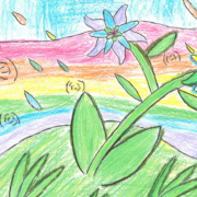Second place winner Kylie Barbosa created a colorful illustration of bright flowers surrounded by a rainbow and multi-colored rain drops. Photo: Olivenhain Municipal Water District water awareness poster contest