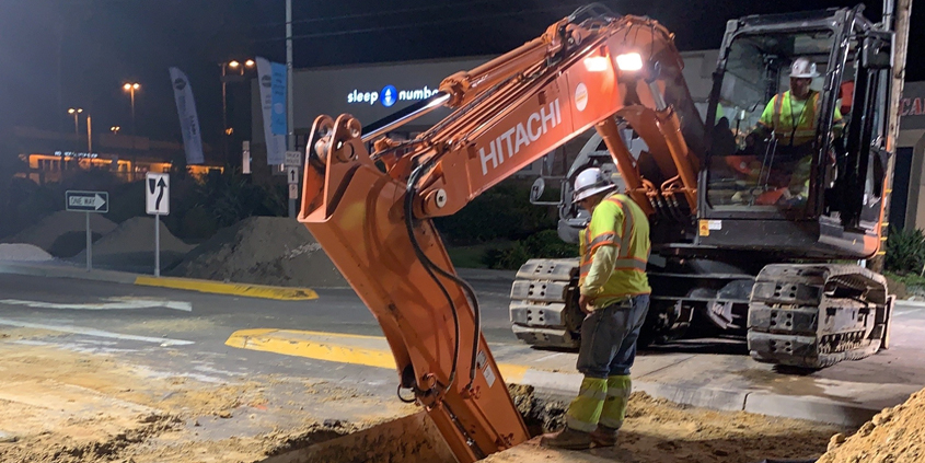 The El Camino Real infrastructure improvement project has reached its midway point and will be complete in Spring 2021. Photo: Olivenhain Municipal Water District