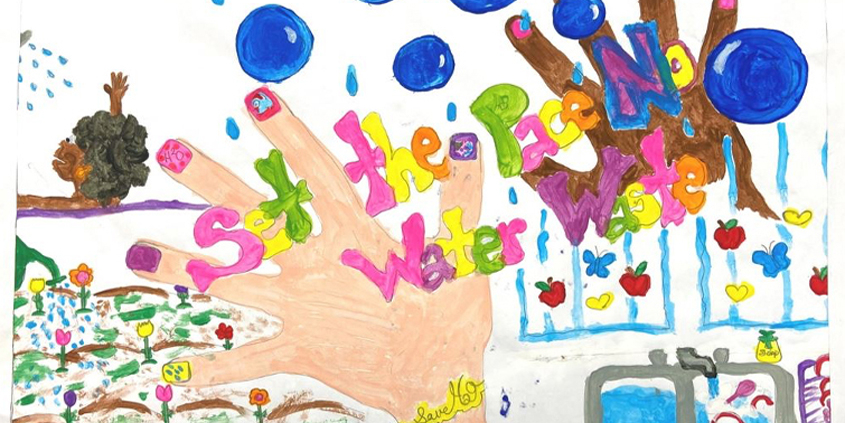 Pashaun Tillman, a third grade student at La Mesa Dale Elementary School, won Honorable Mention in the K-3 category of the 2020 Helix Water District "Water Is Life" poster contest. Photo: Helix Water District
