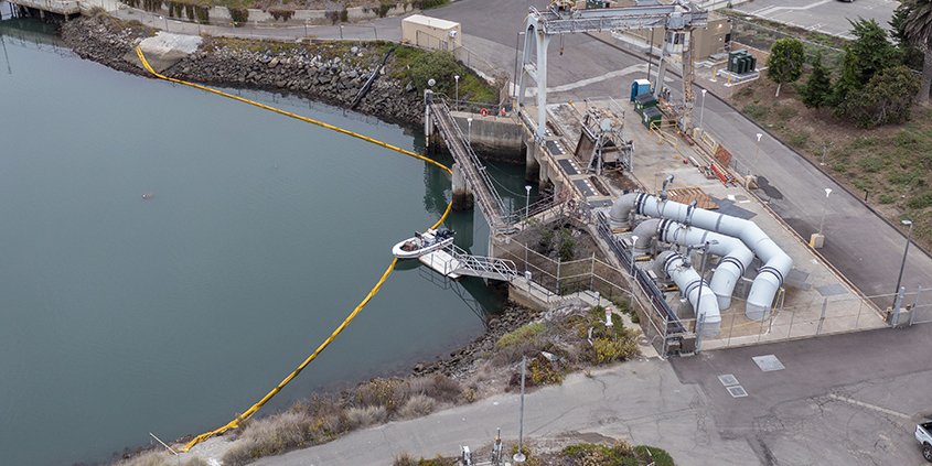 Carlsbad Desalination Plant-oil spill-Lagoon-boom protection