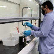 Wastewater test samples are processed by City of San Diego lab professionals. Photo: City of San Diego