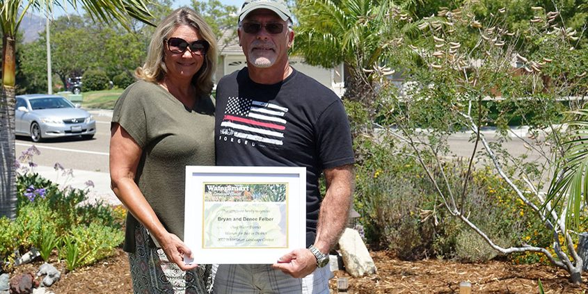 Bryan and Denee Felber's conversion from turf to low-water use landscaping earned the Chula Vista homeowners the 2022 Otay Water District WaterSmart Landscape Makeover Contest win. Photo: Otay Water District