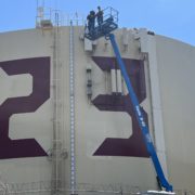 Fallbrook Public Utility District changes the painted numbers on its Rattlesnake Tank to reflect the year incoming seniors at Fallbrook High School will graduate. Photo: Fallbrook Public Utility District