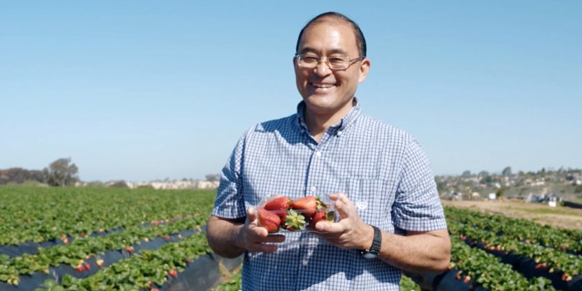 Third generation Oceanside strawberry grower Neil Nagata of Nagata Brothers Farms is the 2021 San Diego County Farm Bureau Farmer of the Year. Photo: California Strawberry Commission