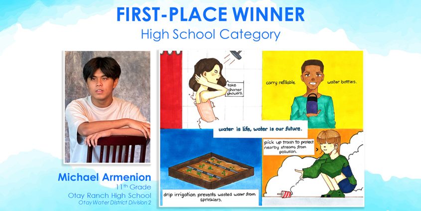 First place, high school: Michael Armenion, eleventh grade, Otay Ranch High School. Photo: Otay Water District Otay Poster Contest