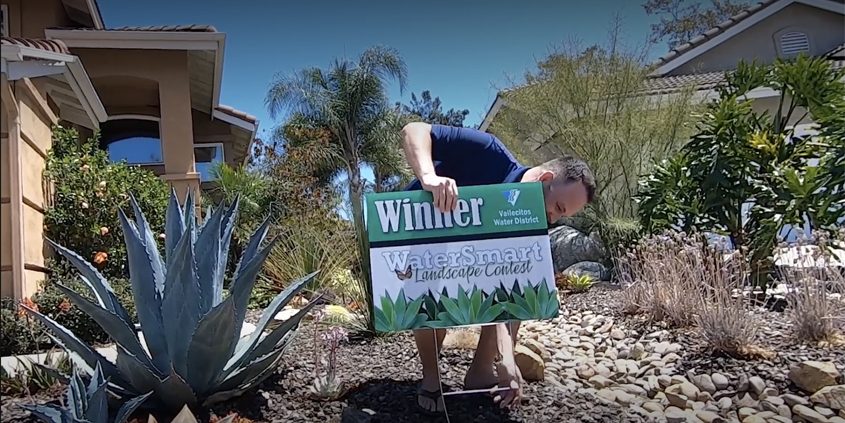 The Delaplanes received first place due to the addition of a working bioswale. Photo: Vallecitos Water District free landscape workshops