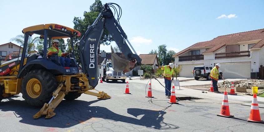 If a leak is confirmed, then a repair is scheduled and completed within days of discovery and during normal working hours. Photo: Otay Water District Leak prevention
