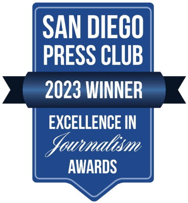 San Diego Press Club Excellence in Journalism 2023 Winner badge